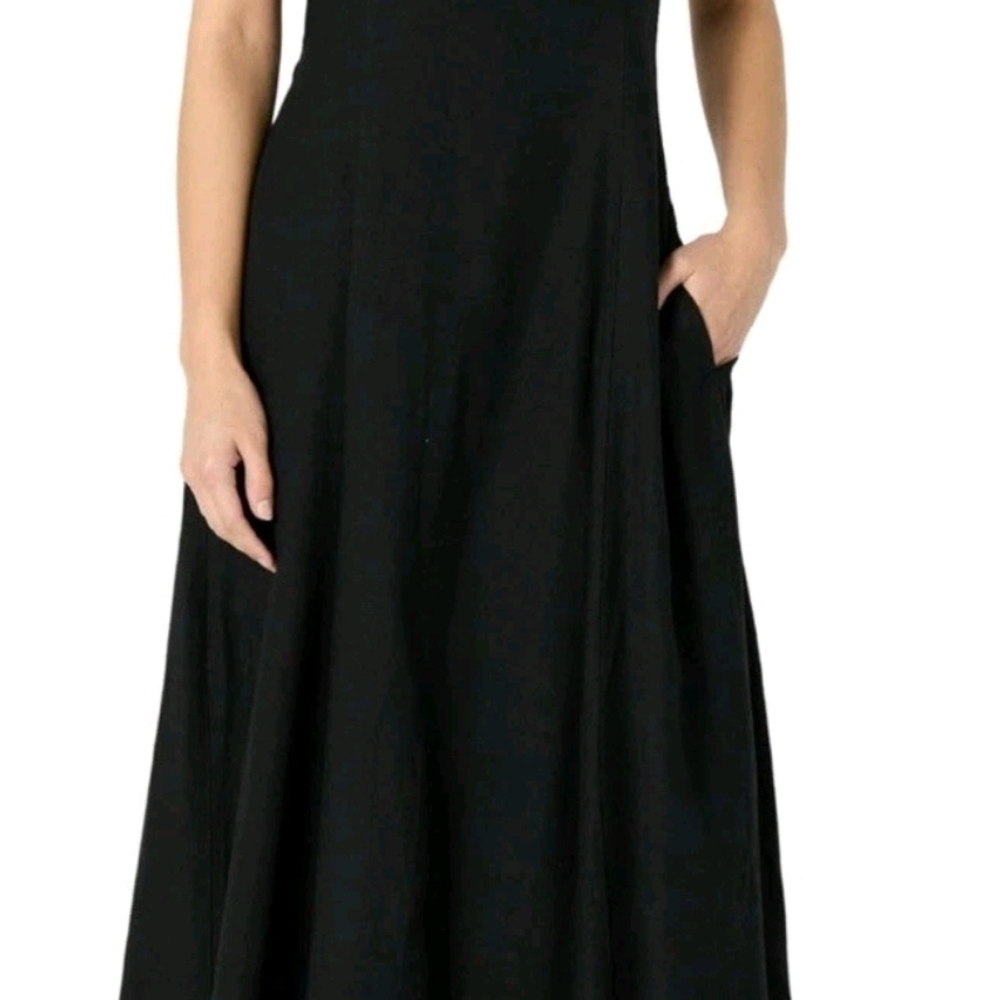 Classic Black Maxi Dress with Pockets